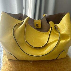 Sondra Roberts Squares yellow purse with handles